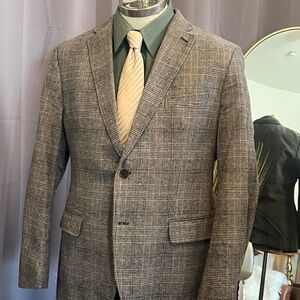 Banana Republic Brown/Gray Glen Plaid Blazer